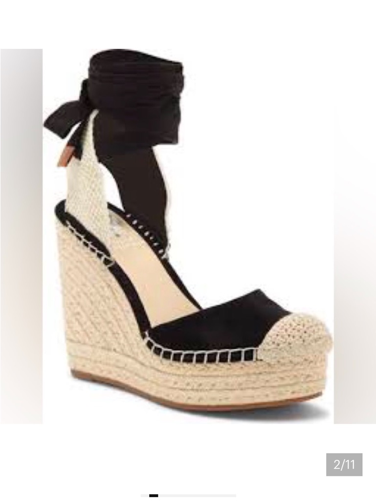 Vince Camuto Alindra Espadrille Wedge Black Size 6.5